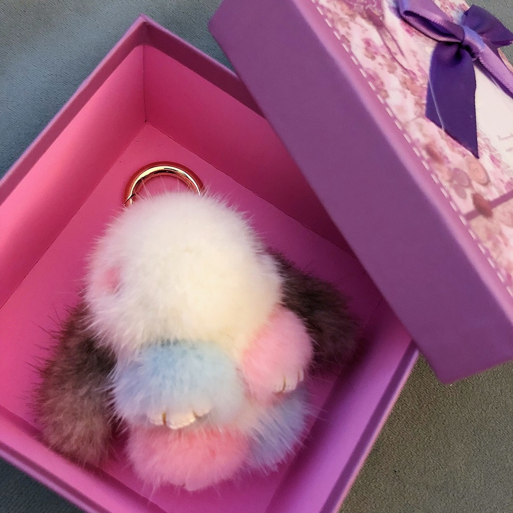 Mini Rabbit “Mink Fur” bag charm - Picture 2 of 4